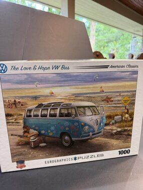 The Love & Hope VW Bus Volkswagen Complete 1000 Piece Jigsaw Puzzle